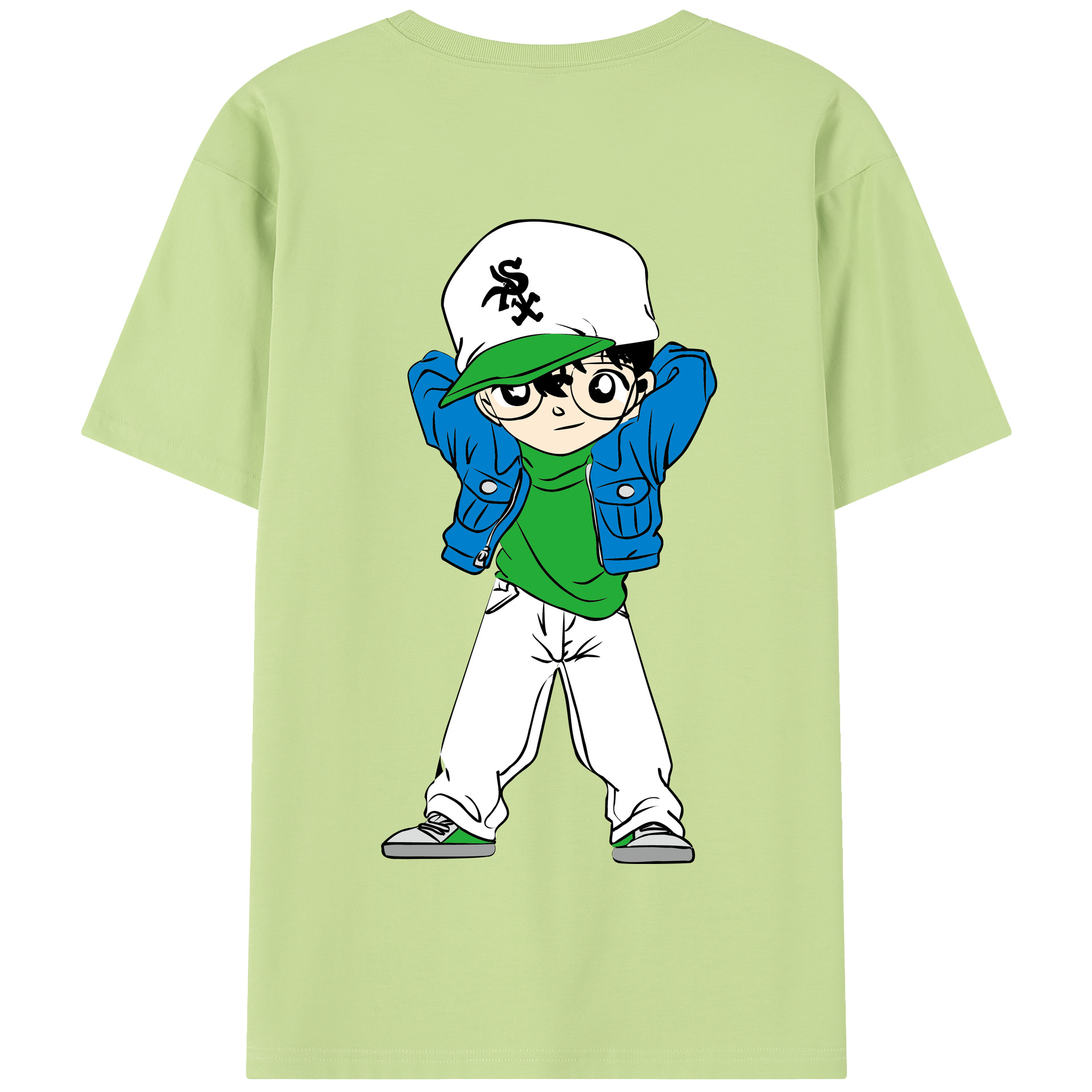 （画像用） 名探偵コナン 江戸川 コナン Detective Conan Conan Edogawa 綿100％半袖Tシャツ（背面プリント）